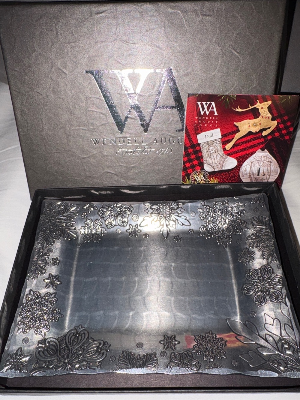 Wendell August Forge Silver Floral Decorative Tray